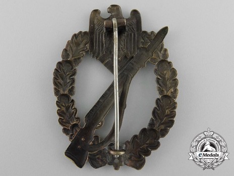 Infantry Assault Badge, by C. E. Juncker (in bronze) Reverse
