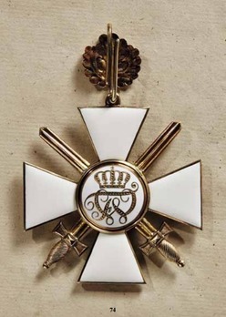Order of the Red Eagle, Type V, Military Division, I Class Cross (with oak leaves, in silver gilt) Reverse