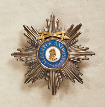 Albert Order, Type II, Military Division, Grand Cross Breast Star (swords on ring) Obverse
