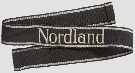 Waffen-SS Nordland NCO/EM's Cuff Title (RZM machine-embroidered version) Obverse