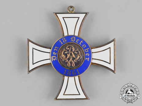 Order of the Crown, Civil Division, Type II, I Class Cross (in gold) Reverse
