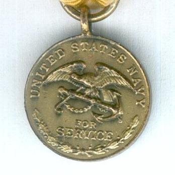 Miniature Bronze Medal (for Navy, 1913-) Reverse