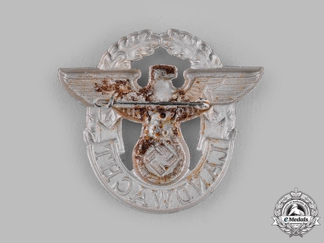 German Auxiliary Police Metal Cap Eagle Reverse