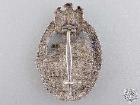Panzer Assault Badge, in Silver, by W. Deumer Reverse