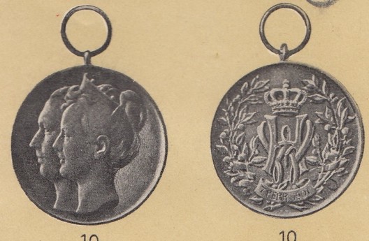 Wedding Medal, (1901) in silver (stamped "P. PANDER")