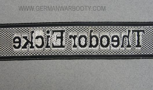 Waffen-SS Theodor Eicke NCO/EM's Cuff Title Reverse