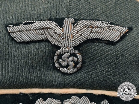 German Army Infantry Officer's Visor Cap Detail Eagle