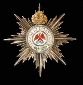 Order of the Red Eagle, Type V, Civil Division, Grand Cross Breast Star (with oak leaves, in gold) Obverse