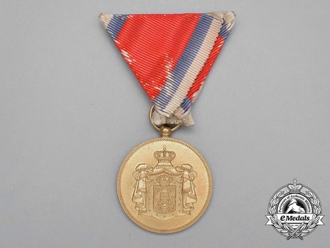 1902 Civil Merit Medal, in Gold (stamped HUGUENIN) Obverse