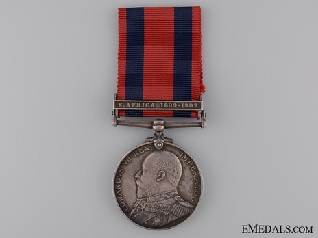Silver Medal (with "S. AFRICA 1899-1902" clasp) Obverse