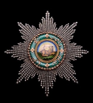 Order of the Lion and Sun, Type III, I Class Breast Star (with couchant lion)