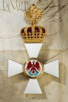 Order of the Red Eagle, Type V, Civil Division, I Class Cross (with crown & oak leaves, in gold) Obverse