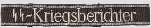 Waffen-SS Kriegsberichter NCO/EM's Cuff Title (RZM machine-embroidered version) Obverse