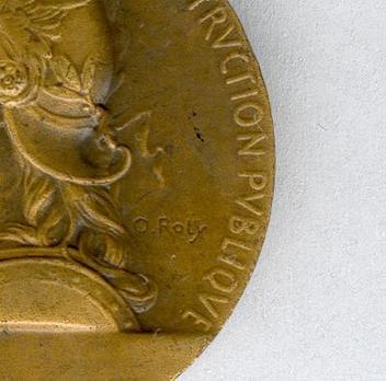 Bronze Medal (stamped "O.ROTY") Detail
