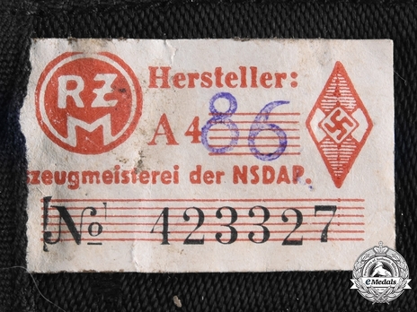 HJ 1938 Pattern Hitlerjunge Shoulder Boards Tag Detail