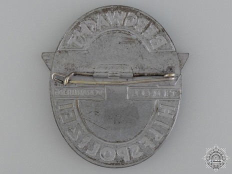 Mountain Guard Auxiliary Police Badge Reverse