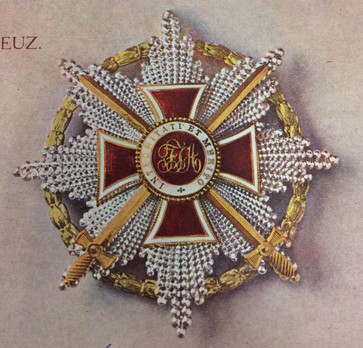  Order of Leopold, Type III, Military Division, Grand Cross Breast Star (with gold swords)