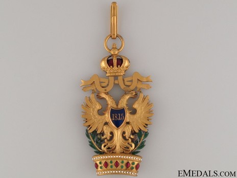 Order of the Iron Crown, Type III, Military Division, I Class (with War Decoration, with gold swords) Reverse