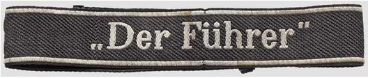 Waffen-SS Der Führer NCO/EM's Cuff Title (BeVo weave version) Obverse