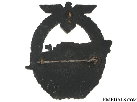 E-Boat War Badge, Type II, by Unknown Maker: AS in Triangle Reverse