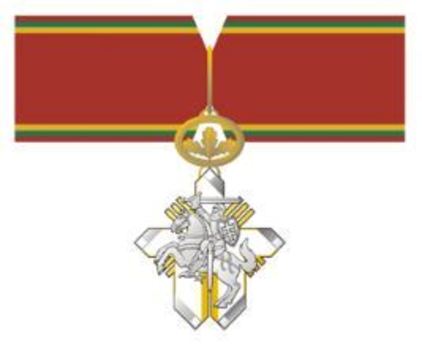  Order for Merits to Lithuania, Commander's Cross (for Men, for Humanitarian Aid) Obverse