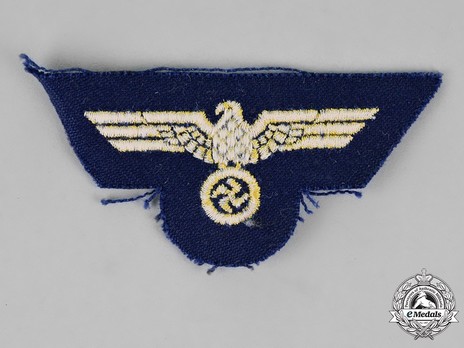 Kriegsmarine Gold On Blue Cloth Cap Eagle Insignia (Machine-Embroidered version) Reverse