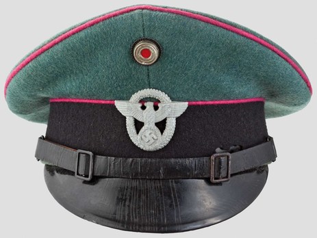 German Fire Protection Police NCO/EM's Visor Cap Obverse