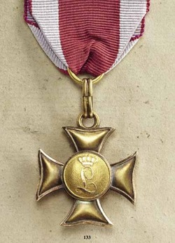 Military Long Service Cross in Gold for 25 Years (1839-1871) Reverse