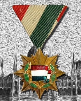 Order of the Flag of the Hungarian People's Republic, V Class Obverse