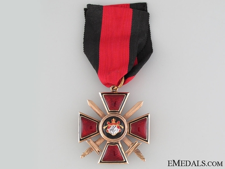 Order of Saint Vladimir IV Class Badge (Military Division) Obverse