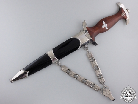 NSKK M36 Chained Service Dagger by E. & F. Hörster Obverse in Scabbard