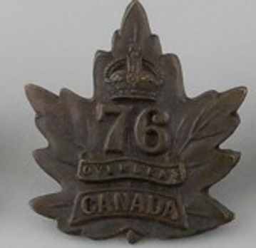 76th Infantry Battalion Other Ranks Collar Badge Obverse