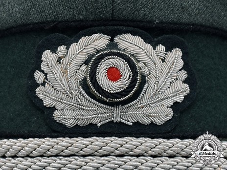 German Army Engineer Officer's Visor Cap Wreath & Cockade Detail