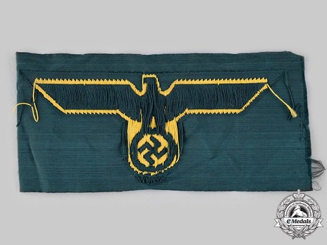 Kriegsmarine Coastal Artillery Field-Grey Uniform Embroidered Breast Eagle (Machine-Embroidered) Reverse
