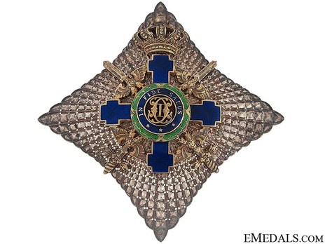 The Order of the Star of Romania, Type II, Military Division, I Class Cross Breast Star Obverse