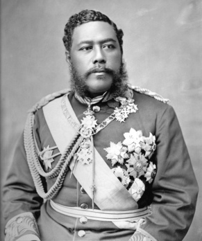 King Kalakaua I wearing the Collar of the Royal Order of Kalakaua I, c 1882.