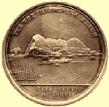 Defence of Gibraltar Medal, Silver Medal (for Hanoverian troops) Obverse