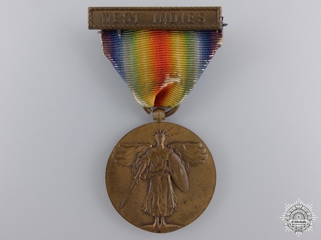 World War I Victory Medal (with Navy "WEST INDIES" clasp) Obverse