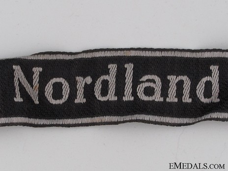 Waffen-SS Nordland NCO/EM's Cuff Title (BeVo weave version) Obverse