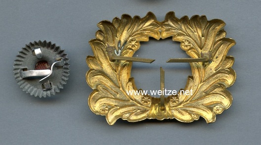 Zollgrenzschutz Gold Metal Wreath & Cockade Insignia Reverse