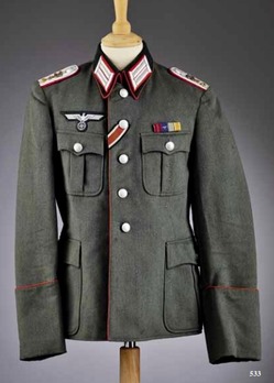 German Army Artillery & Ordnance Officer's Piped Field Tunic Obverse