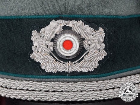 German Army Administrative Officer's Visor Cap Wreath & Cockade Detail