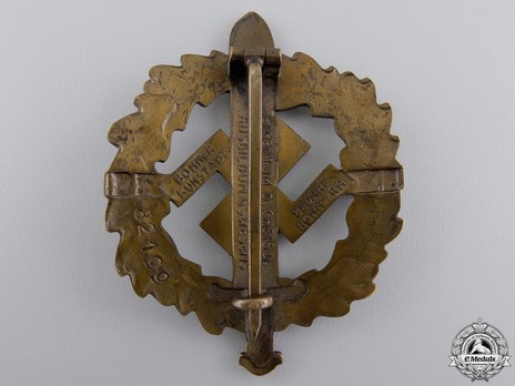 SA Sports Badge, Type I, in Bronze Reverse