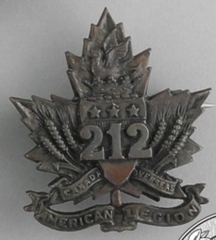 212th Infantry Battalion Other Ranks Collar Badge Obverse
