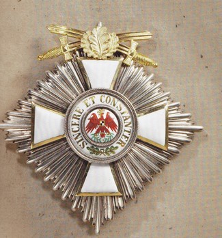 Order of the Red Eagle, Type V, Military Division, II Class Breast Star (with oak leaves & swords on top) Obverse