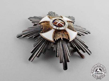 Order of the Star of Karageorg, Civil Division, I Class Breast Star Obverse