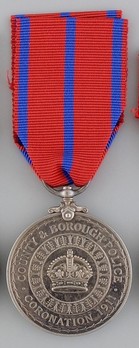 Silver Medal (for County and Borough Police) Reverse