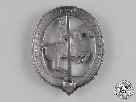 German Horseman's Badge, in Silver Reverse