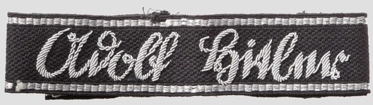 Waffen-SS Leibstandarte SS Adolf Hitler Officer's Cuff Title (hand-embroidered version) Obverse