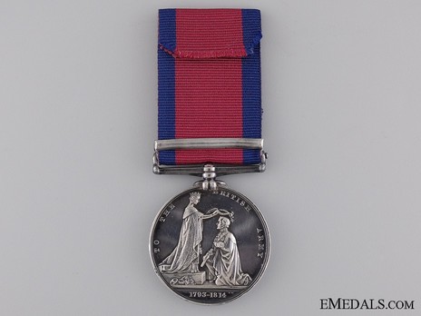 Silver Medal (with "CORUNNA" clasp) Reverse